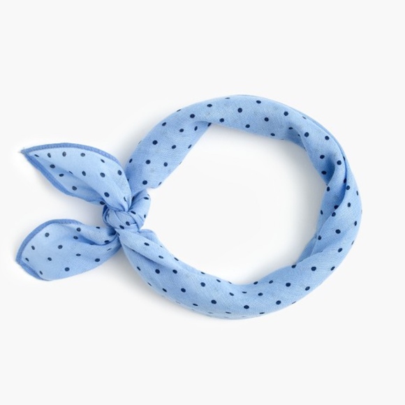 J. Crew Accessories - NEW J.Crew Bandana in Midnight Blue dot - Square